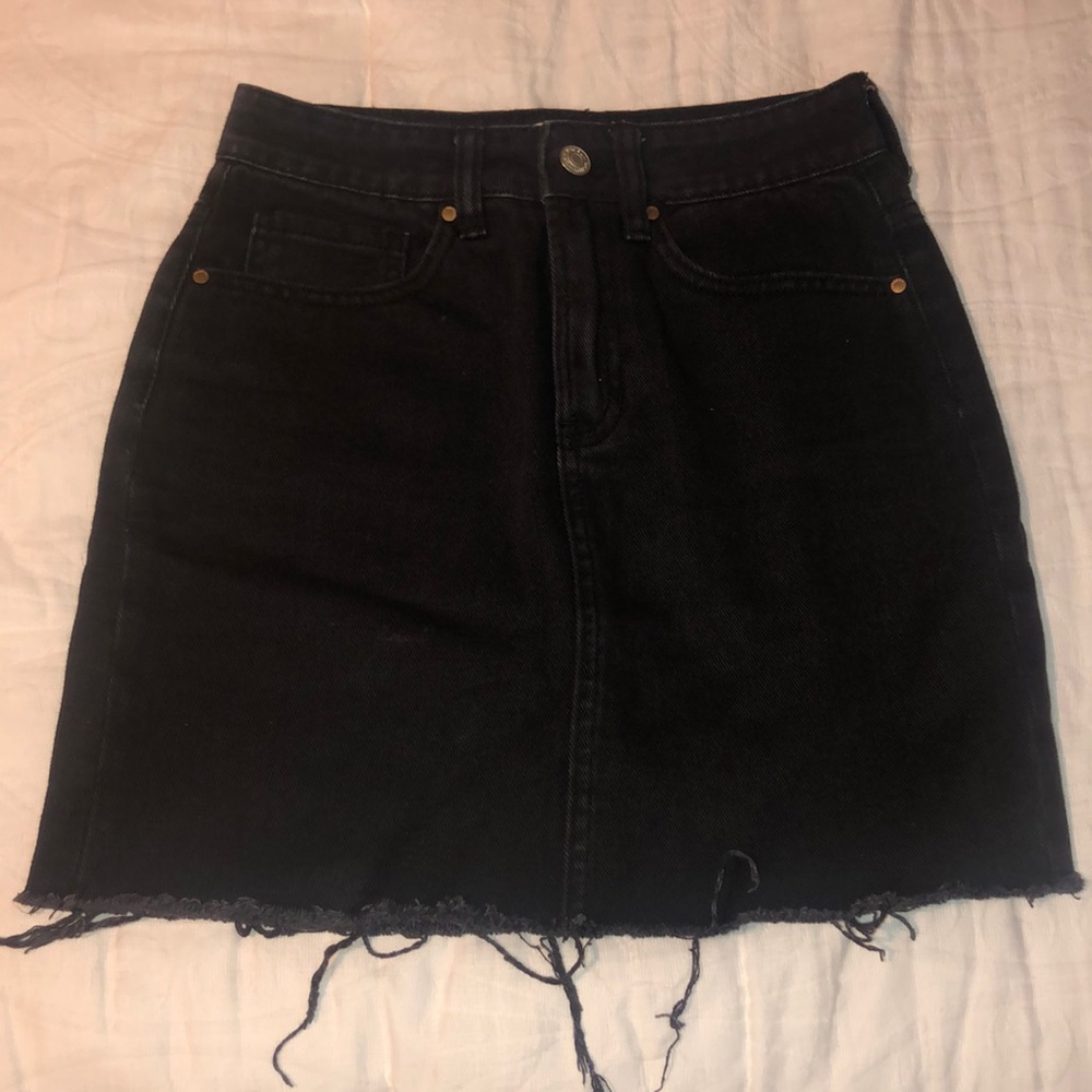 Black Denim Skirt